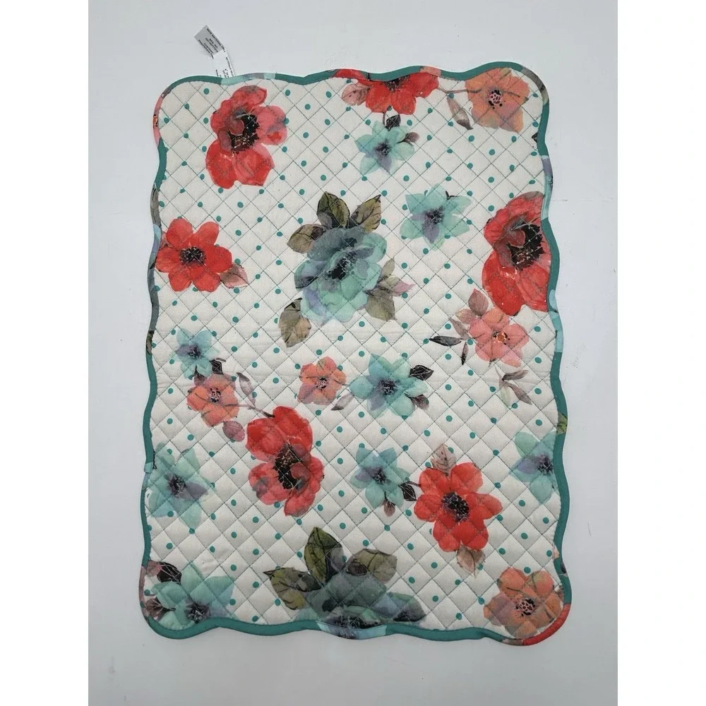 2 Pioneer Woman Vintage Bloom Floral Placemats Farmhouse Quilted Reversible